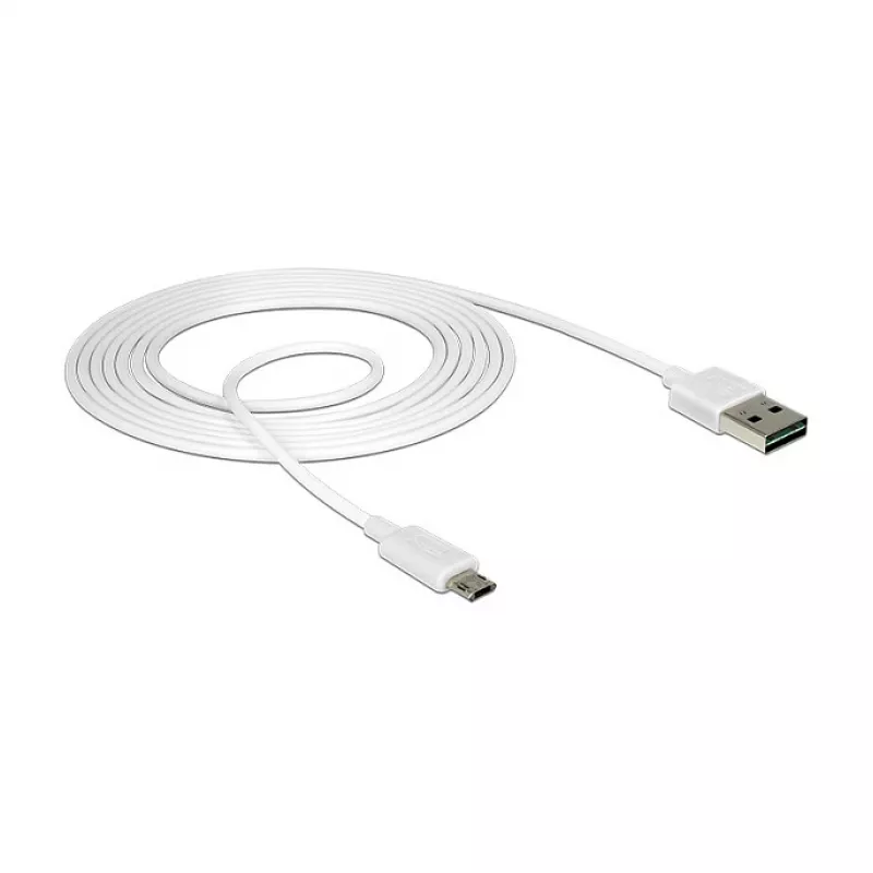USB-kaapeli DeLOCK 84808 USB 2.0 2 m USB A Micro-USB B valkoinen