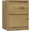 Topeshop K2 ARTISAN -yöpöytä 2 laatikkoa tammi