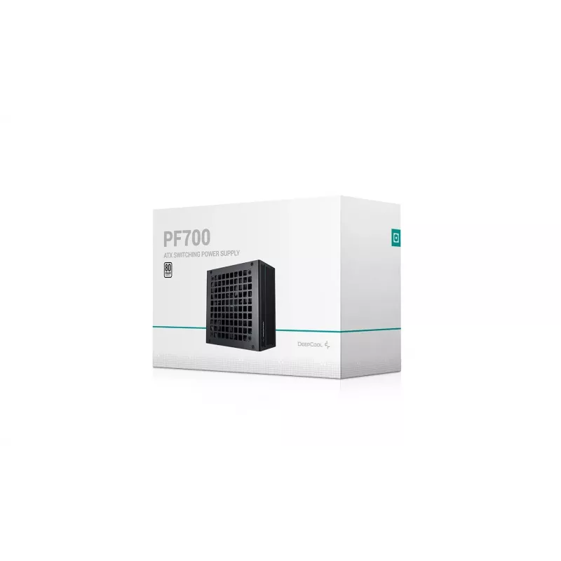 Virtalähde DeepCool PF700 700W ATX 2.4 80 PLUS, 120 mm tuuletin, ei modulaarinen, 20+4-pin, 2×6+2 PCIe, 4×SATA