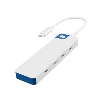 Hyper HyperDrive Flex 4-porttinen USB-C-keskitin, valkoinen/sininen | HD5201BUGL