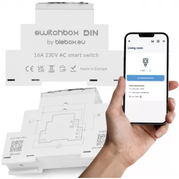bleBox Switchbox 36806 relemoduuli — 8-kanavainen rele-yksikkö DIN-kiskoon