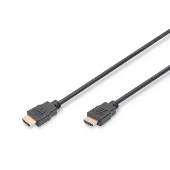 Assmann HDMI High Speed -liitäntäkaapeli, tyyppi A M/M, 5,0 m, Ethernetillä, aiemmin HDMI 1.4, UL, musta, kulta (AK-330114-050-S)