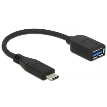 USB-kaapeli DeLOCK USB 3.1 Gen 2 Type-C/Type-A 0,1 m musta