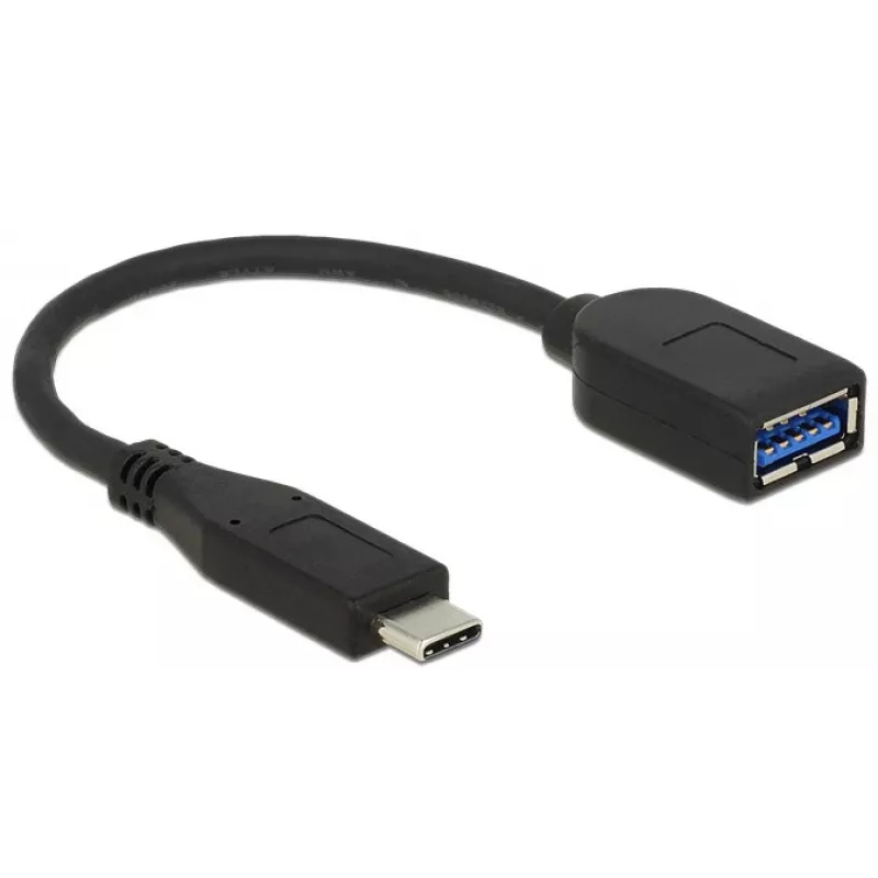 USB-kaapeli DeLOCK USB 3.1 Gen 2 Type-C/Type-A 0,1 m musta
