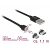 USB-kaapeli DeLOCK 85723 USB 2.0 1,1 m USB A USB C/Micro-USB B musta