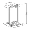 Sateenvarjoteline MACLEAN MC-472, kompakti metalliteline, mitat 332×340×610 mm