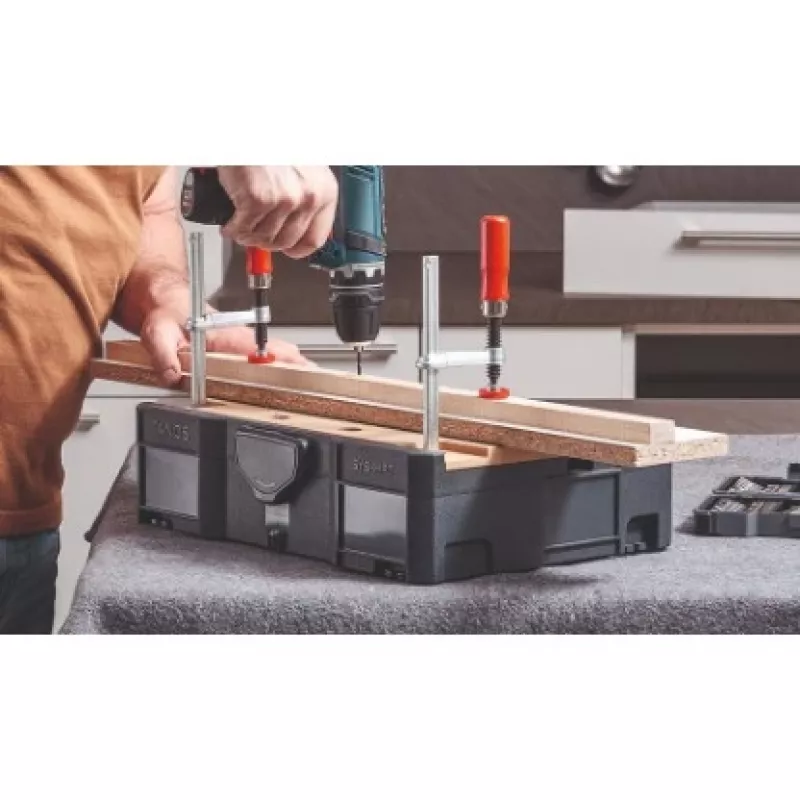 Kiristyspuristin BESSEY STC-S-MFT musta punainen hopea puu 14 kpl
