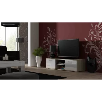 Cama TV-taso SOHO 140 sonoma-tammi/valkoinen kiiltävä