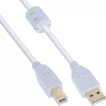 Microconnect USBAB2WF USB-kaapeli USB 2.0 2 m USB A USB B valkoinen