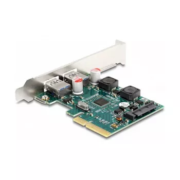 DeLOCK PCI Express x4 -kortti 2 x ulkoiseen USB 10 Gbit/s Type-A -naaras Low Profile