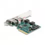 DeLOCK PCI Express x4 -kortti 2 x ulkoiseen USB 10 Gbit/s Type-A -naaras Low Profile