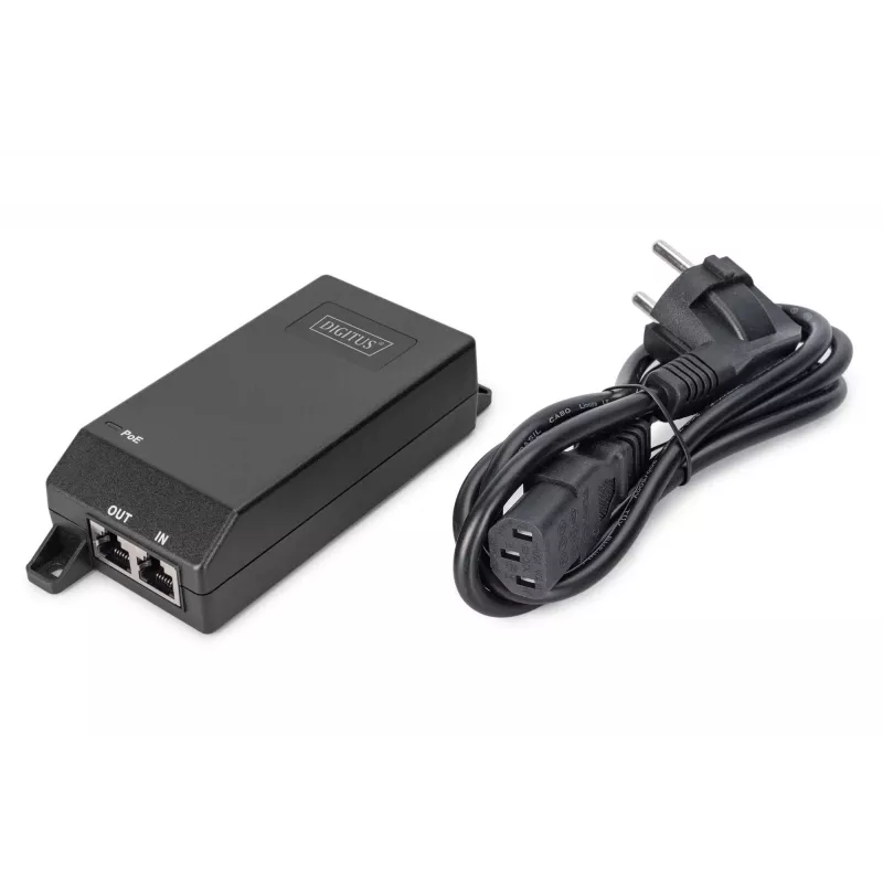 Digitus Gigabit Ethernet PoE+ -injektori 802.3at 30 W musta