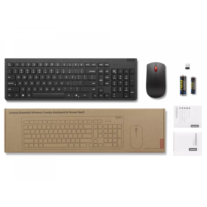 Lenovo-näppäimistö ja hiiri langaton musta