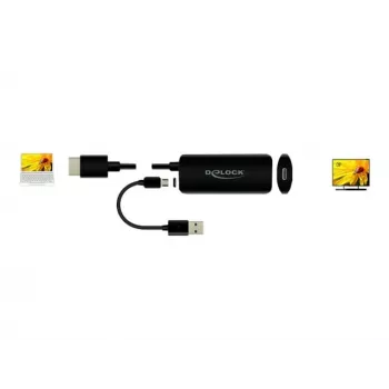 Adapteri HDMI-A-urosliitin USB Type-C-naarasliittimeen DeLOCK 63251