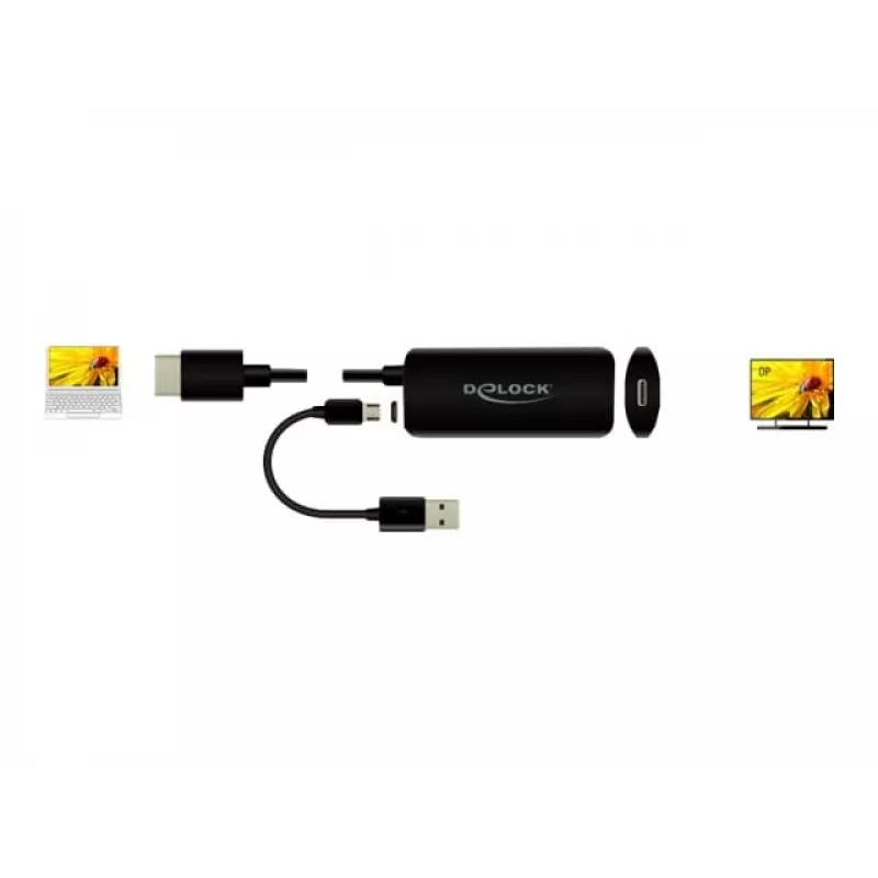 Adapteri HDMI-A-urosliitin USB Type-C-naarasliittimeen DeLOCK 63251