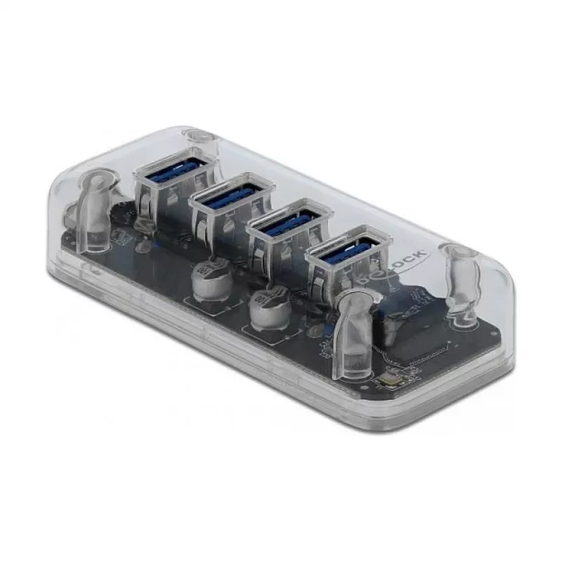 USB-keskitin DeLOCK 64087 läpinäkyvä