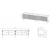 4D ONDA -TV-taso 200x40x35-54 musta (seisova tai seinäkiinnitteinen)