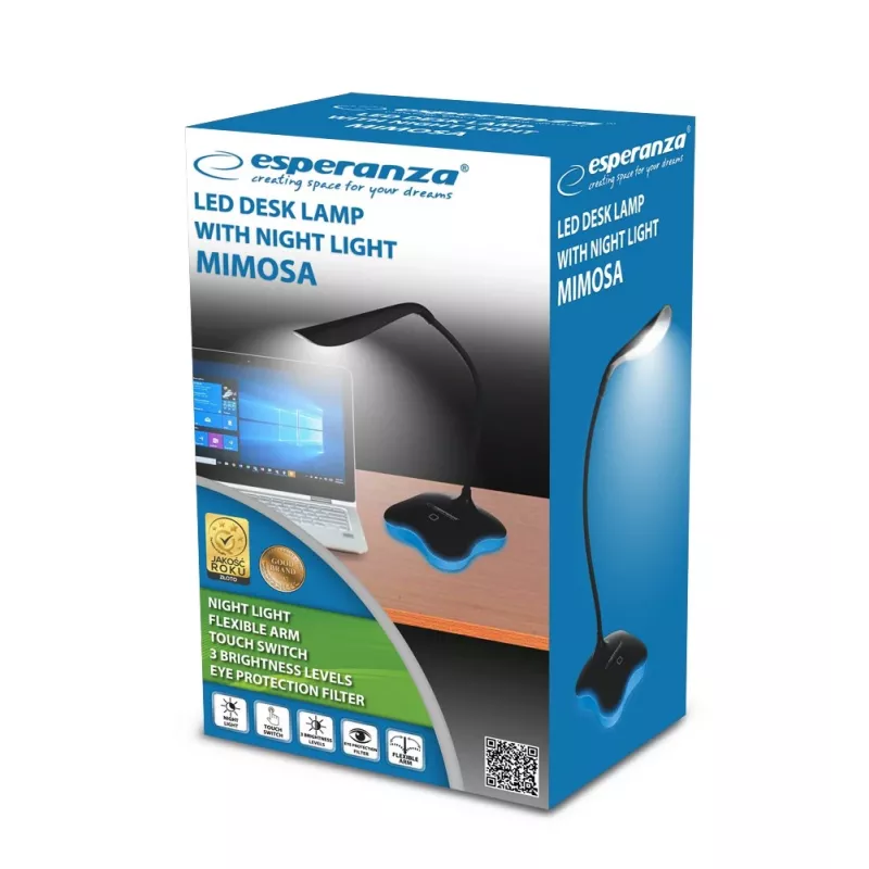 Esperanza ELD105K Mimosa LED-pöytävalaisin, 3 W, musta