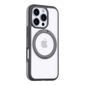 Kotelo Torras Ostand R Fusion iPhone 16 Pro 15,5 cm harmaa läpinäkyvä