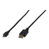 Digitus ASSMANN - HDMI-kaapeli Ethernetillä - 19 pin micro HDMI Type D uros HDMI uros - 1 m - kolmoiseristys - musta (AK-330115-010-S)