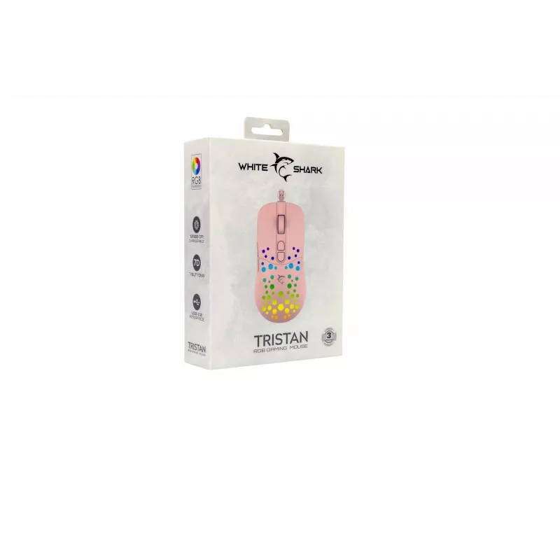Hiiri White Shark GM-9004 Tristan-2 pinkki RGB USB