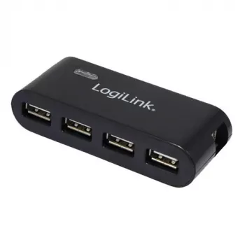 USB 2.0 -keskitin 4-porttinen virtalähteellä, musta