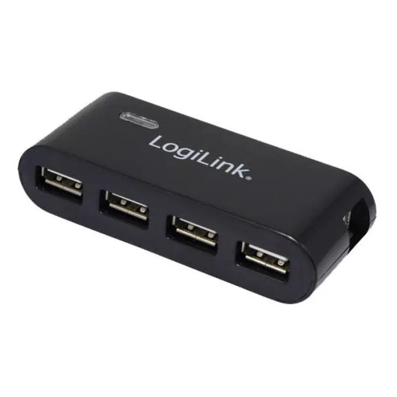 USB 2.0 -keskitin 4-porttinen virtalähteellä, musta