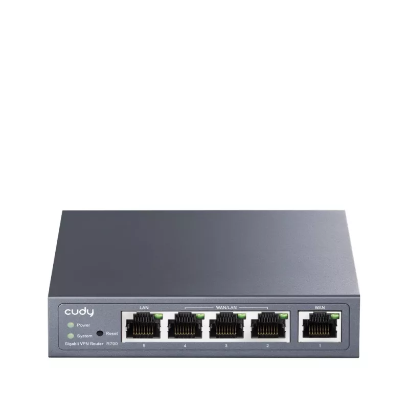 Cudy Gigabit Multi-WAN VPN -reititin langallinen reititin Fast Ethernet, Gigabit Ethernet harmaa