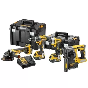 Työkalusarja DeWalt DCK422P3T-QW akku-yhdistelmäsarja 18V 5Ah (3 akkua), porakone DCD796, poravasara, 4 cm puu, 1,3 cm teräs