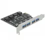 Delock PCI Express x1 -kortti 4 x ulkoiseen USB Type-A -liitäntään SuperSpeed USB