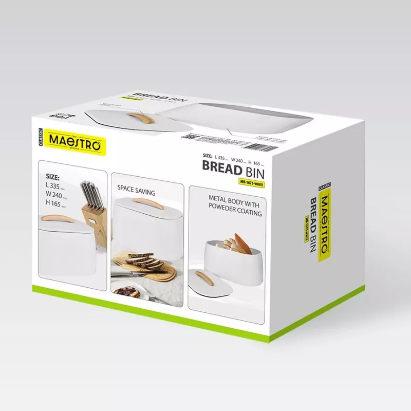 Brotkasten Maestro MR-1675-WHITE valkoinen leipälaatikko