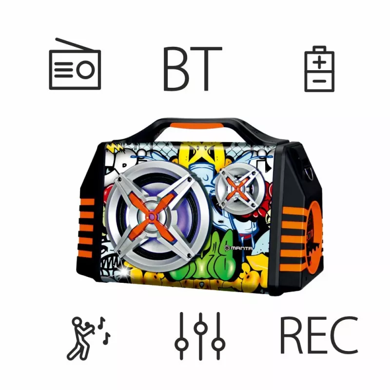 Kannettava kaiutin Manta SPK1005PRO Helios 2, musta