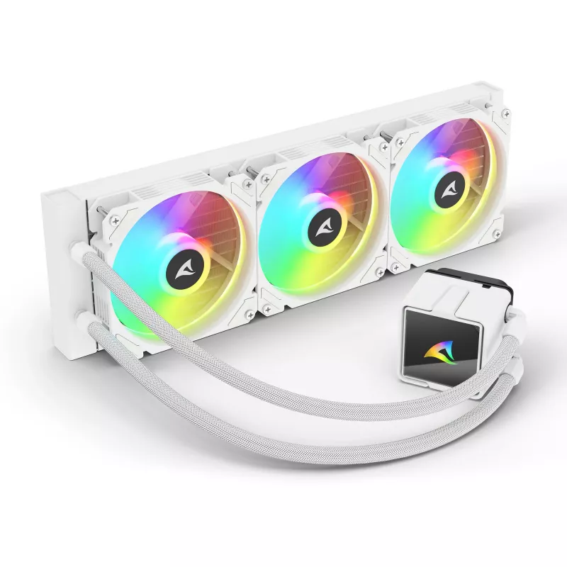 All-in-One-vesijäähdytys CPU:lle Sharkoon S60 ARGB valkoinen 360 mm jäähdytin