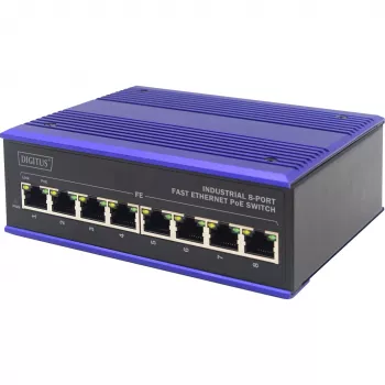 ASSMANN Electronic DN-650108 verkkokytkin Fast Ethernet (10/100) Power over Ethernet (PoE) musta, sininen