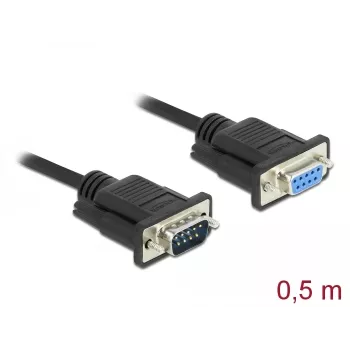 Sarjakaapeli DeLOCK 86613, musta, 0,5 m, RS-232