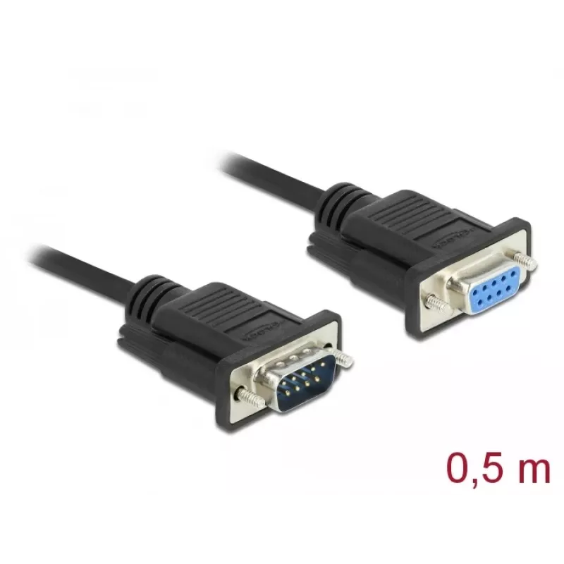Sarjakaapeli DeLOCK 86613, musta, 0,5 m, RS-232