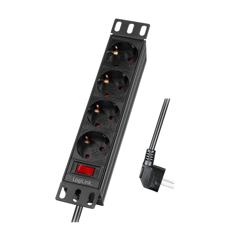 LogiLink 25,40 cm (10) pistorasia, 4-osainen, kytkimellä, musta - markkinoille: D / NL / A / L - 1 kpl (PDU4B01)