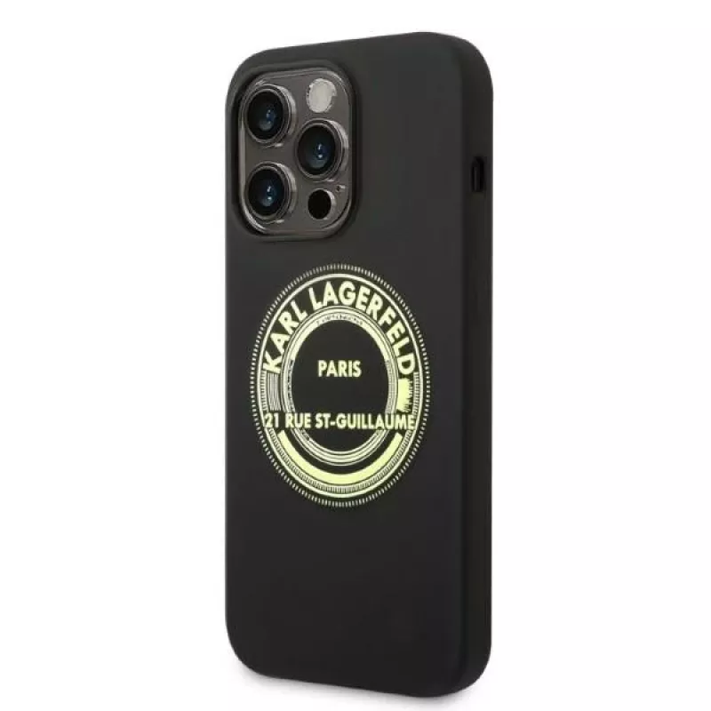 Karl Lagerfeld Soft Cover silikonikuori RSG musta Apple iPhone 14 Pro KLHCP14LSRSGRCK