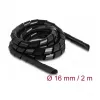 DeLOCK spiraaliletku joustava 2 m x 16 mm musta polyeteeni
