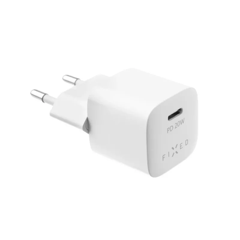 Kannettava USB-C-matkalaturi FIXED FIXC20M-C-WH 20W kompakti muotoilu