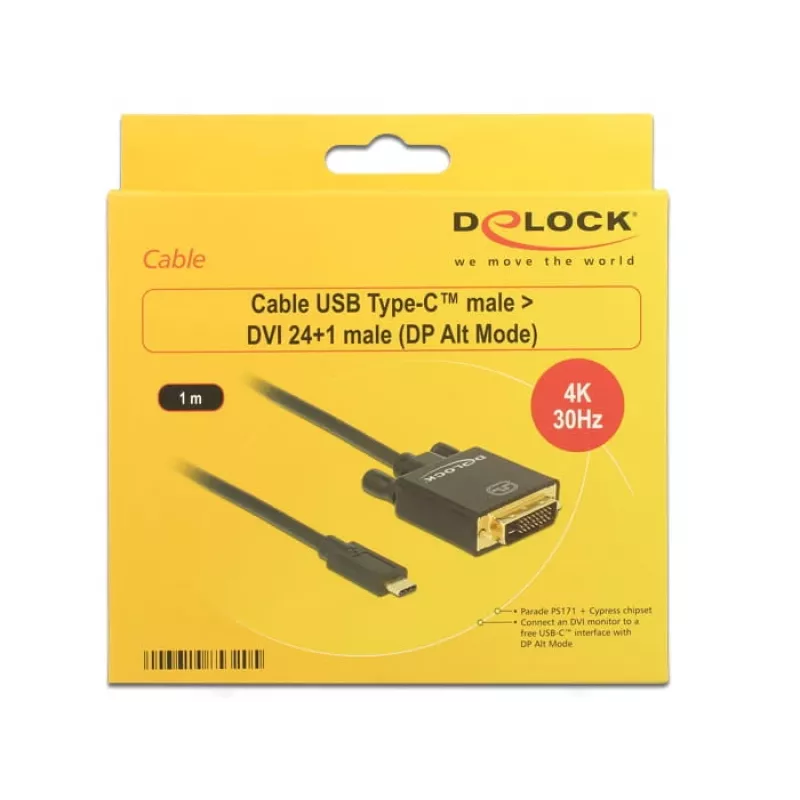 USB-C - DVI -adapteri DeLOCK 1 m 85320