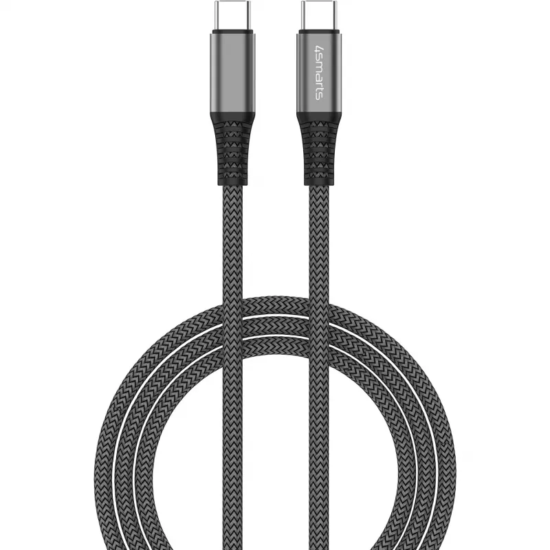 4smarts PremiumCord - USB-kaapeli - USB-C (M) - USB-C (M) - USB 2.0 - 20 V - 5 A - 1,5 m - USB-virtalähde (100 W) - musta