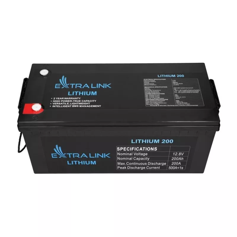 Extralink EX.30479 teollisuuden ladattava litiumrautafosfaatti- (LiFePO4) akku, 12,8 V, 200 Ah