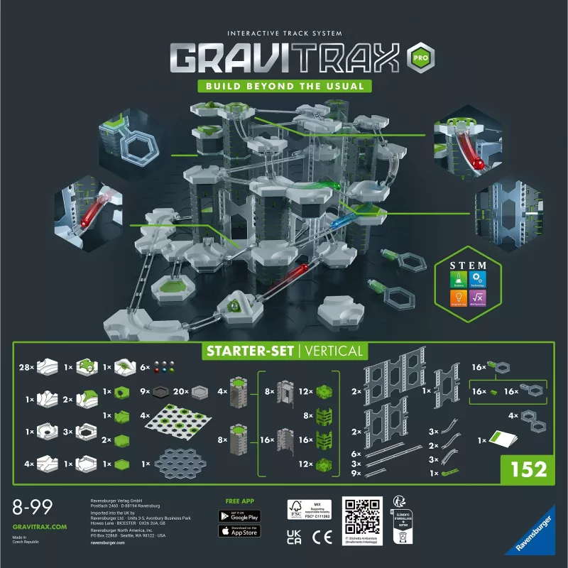 Lelukuularata Ravensburger GraviTrax PRO Starter-Set Vertical 8-vuotiaasta