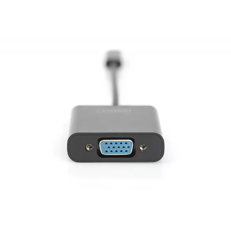 DIGITUS DA-70853 USB-C - VGA-sovitin, Full HD 1080p, musta