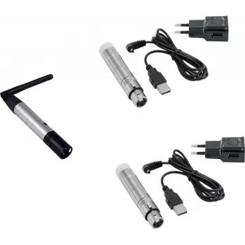 Valo-DMX-radiosetti EUROLITE QuickDMX lähetin 1x + vastaanotin 2x (AKKU) malli 20000900