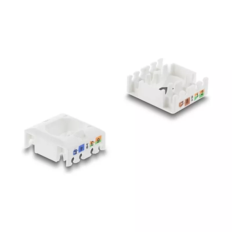 Delock 90802 Keystone-moduuli RJ45 - LSA Cat.6 UTP, työkaluton, musta/valkoinen