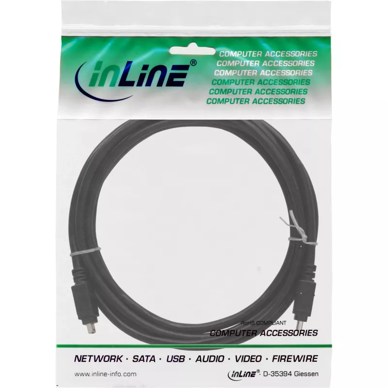 InLine FireWire 400 1394 -kaapeli 4-pin pistoke/pistoke 3 m