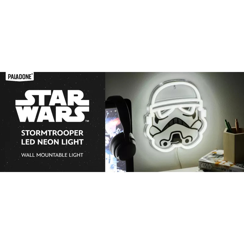 Seinälle asennettava LED-neonvalo Paladone Stormtrooper malli PP14595SWVN, koristeellinen Star Wars-valaistus
