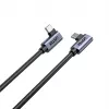 USB-C-kaapeli Unitek C14147ABK01 90°–90° PD 100W 0,5 m, kulmaliitin–kulmaliitin, musta